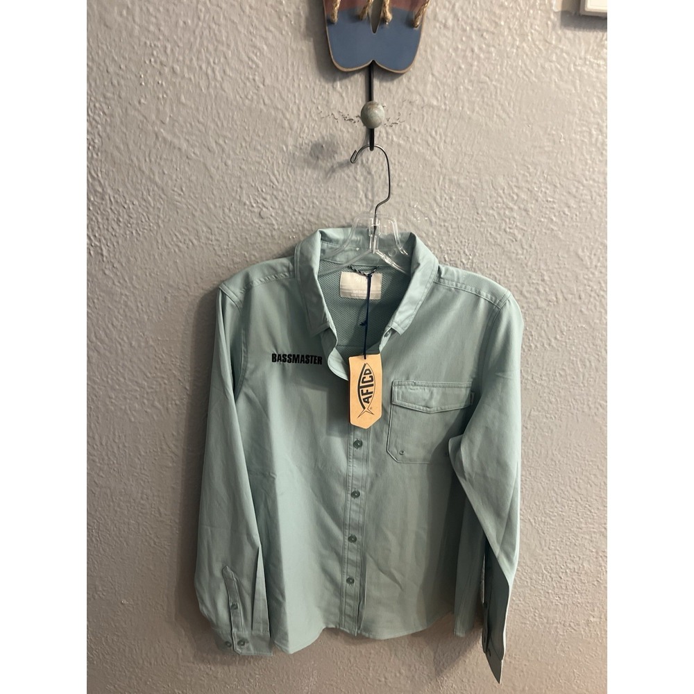 Aftech Bluish Women Shirt‎ Size Large Bassmaster Fishing